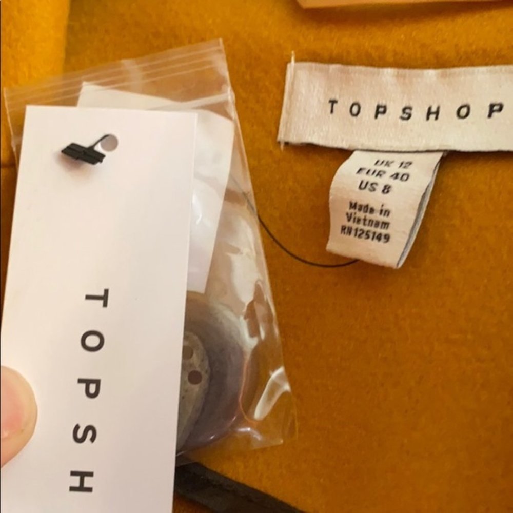 NWT - TOPSHOP Long Yellow Carly Slouch Peacoat (6) - Picture 5 of 16